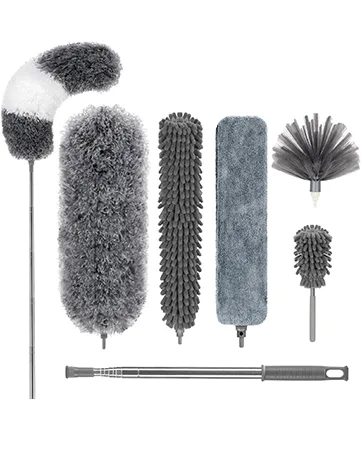Microfiber Duster for Cleaning, DELUX Feather Duster Extendable Duster with Extra Long Pole, 2pcs Replaceable Brush Head, Washable Dusters for Cleaning Office, Car, Window, Furniture, Ceiling Fan Orange - DUSTER