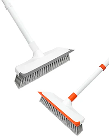 Microfiber Duster for Cleaning, DELUX Feather Duster Extendable Duster with Extra Long Pole, 2pcs Replaceable Brush Head, Washable Dusters for Cleaning Office, Car, Window, Furniture, Ceiling Fan Orange - Scrub Brush with Long Handle