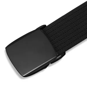 WERFORU Men's Nylon Belt, Military Tactical Belts Breathable Webbing Canvas Belt with Metal Buckle A-black Fit Pants Size below 40" - product information 5