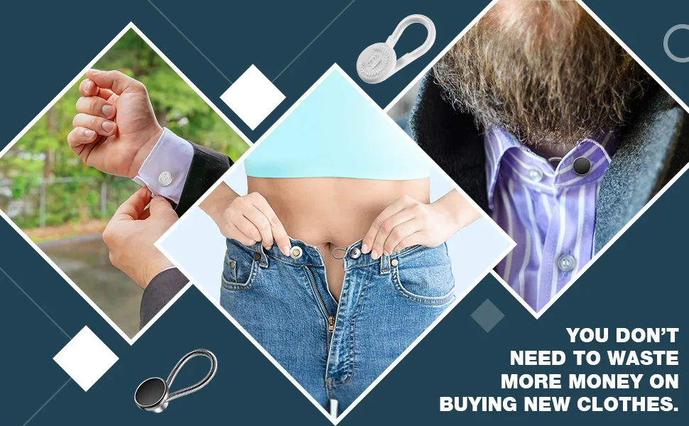 WILLBOND 24 Pieces Collar Extenders Elastic Button Extender Neck Extenders for Shirt Pants Dress Trouser Favors - product information 3