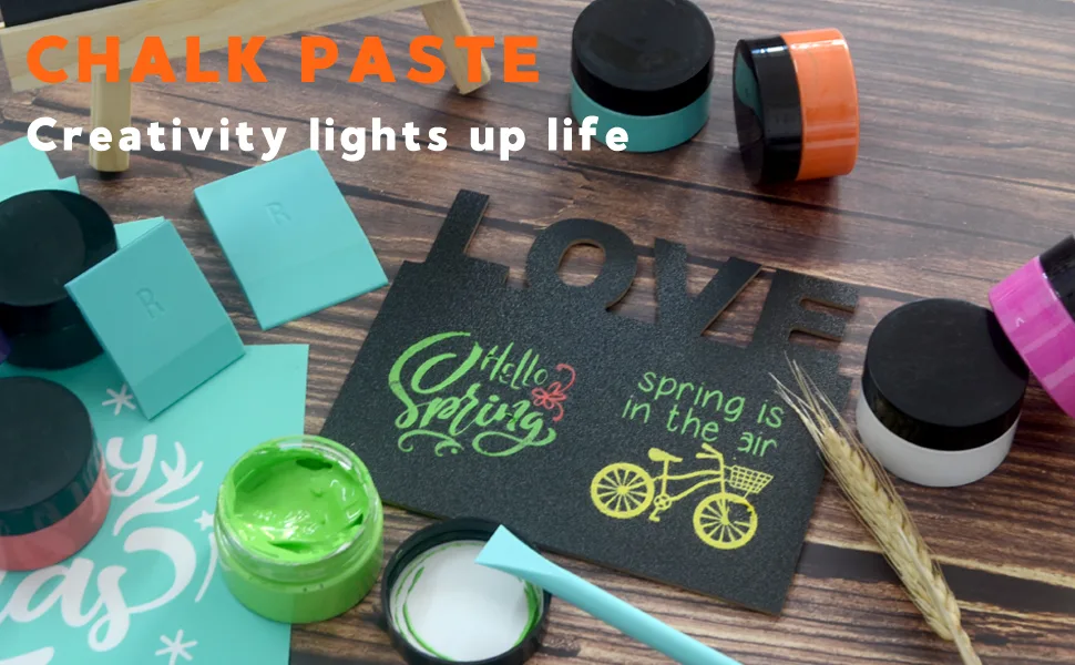BOOLOOEN Chalk Silk Screen Stencils Paste Self Adhesive Stencil Coatings for Grid Transfer Screen Inks Binder Stencil Paint (12 Bottles) - CREATIAITY LIGHT UP LIFT