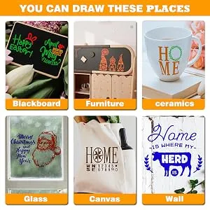 BOOLOOEN Chalk Silk Screen Stencils Paste Self Adhesive Stencil Coatings for Grid Transfer Screen Inks Binder Stencil Paint (12 Bottles) - SILK SCREEN STENCILS