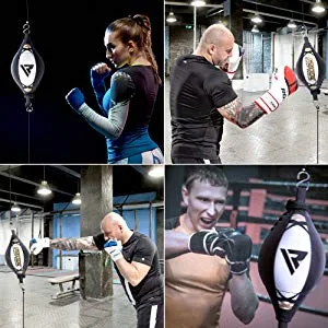 RDX Double End Speed Ball Maya Hide Leather Boxing Ball Dodge Speed Bag Punching MMA Training Workout Floor to Ceiling Rope - product information 14