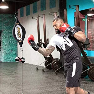 RDX Double End Speed Ball Maya Hide Leather Boxing Ball Dodge Speed Bag Punching MMA Training Workout Floor to Ceiling Rope - product information 15