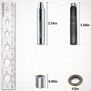 150 Sets 1/2 inch Grommet Tool Kit,Bronze Metal Grommet Kit,Eyelet Kit with Hole Punch for Leather, Fabric, Curtain - Supporting Installation Tools
