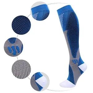 4 Pairs Compression Socks for Men and Women 20-30 mmHg Compression Stockings Black+Blue+White+Red XX-Large-3X-Large - compression socks
