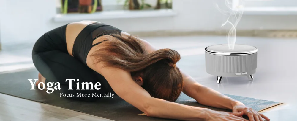 Diffusers for Essential Oils Large Room, 500ml Aromatherapy Diffuser,7 Colors Changed Grey - Yoga Time