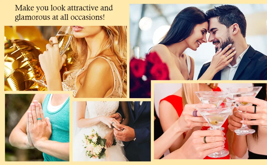 Hicarer 20 Pieces Silicone Wedding Ring for Women, Thin Stackable Silicone Ring Wide Glitter Rubber Wedding Bands for Wedding Sport Supplies 7 (17.3 mm) - product information 4