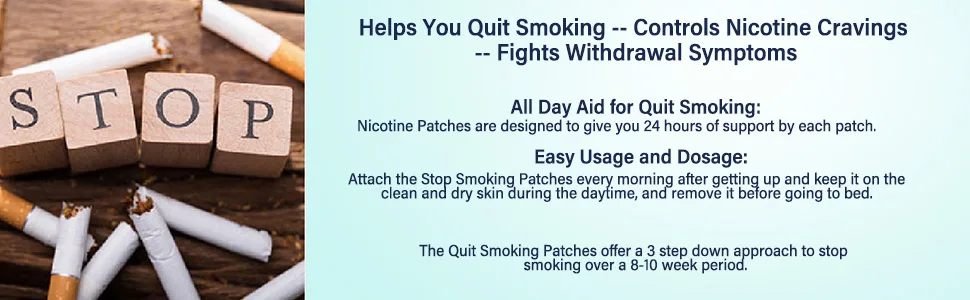 Quit Smoking Patches, Stop Smoking Patches Aid, Step 1 Nicotine Patches to Help Quit Smoking, Stop Smoking - 21mg Delivered Over 24 Hours | Nicotine Transdermal System Patch - product information 3