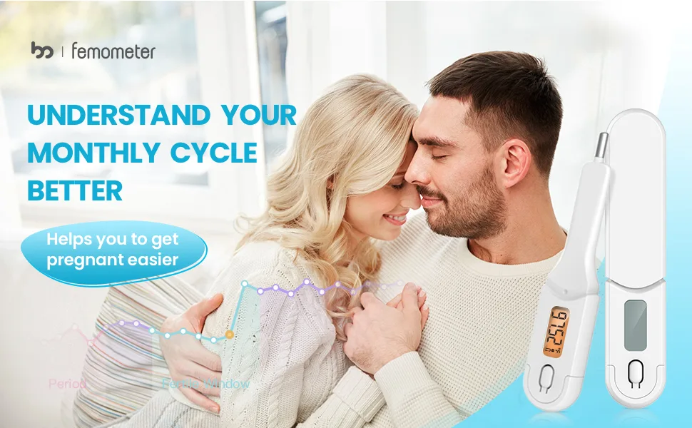 Femometer Basal Body Thermometer, Basal Thermometer for Ovulation, BBT for Fertility Tracking, Soft Backlight and Memory Recall, FM-VC-301(White) - 301-banner