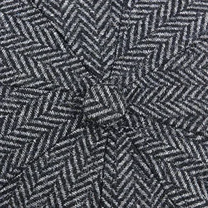 VOBOOM Men Wool Blend Newsboy Cap 8 Panel Hat Tweed Cap Herringbone Cabbie Flat Cap Grey - product information 3