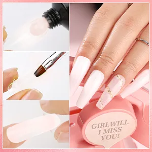 Morovan Poly Extension Gel Nail - 2OZ Poly Nail Gel for Art Nail Poly Gel Set Contain Clear Gel Poly Nail and White Poly Nail Set Professional Poly Gel Nail Colors 60ML Extension Poly Gel for Beginners Builder Nail Gel DIY Salon at Home - Poly Gel Nail Kits