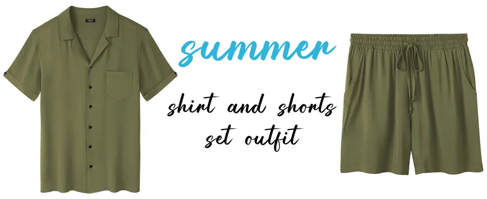 COOFANDY Men's 2 Pieces Shirt Set Short Sleeve Button Down Casual Hippie Holiday Beach T-Shirts Shorts Outfits White Medium - mens linen set