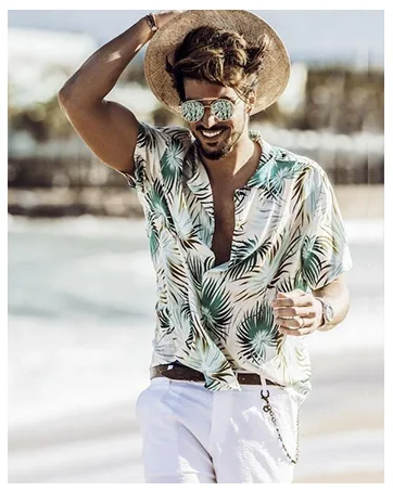 COOFANDY Men's 2 Pieces Shirt Set Short Sleeve Button Down Casual Hippie Holiday Beach T-Shirts Shorts Outfits White Medium - shorts set