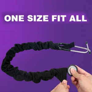 Stretchy Stethoscope Cover Scrunchie, Stretchy Slim Looking Stethoscope Sleeves Universal Fit to All Types of Stethoscopes A14- 1 Pcs Stretchy Rayon - Black - 1-3.1