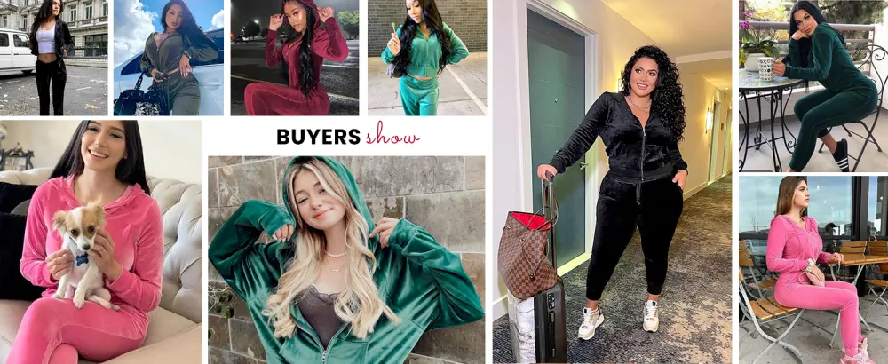 Hotouch Velour Tracksuit Womens 2 Piece Sweatshirt & Sweatpants Set Full Zip Hoodie Sweatsuit with Pockets Pink Medium - Women