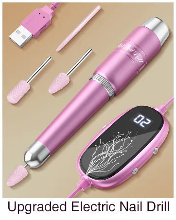 Beloving Electric Nail Drill with 5000mAh Power Bank,Electric Nail File for Acrylic Nails, Portable Nail Drill Kit with Nail Drill Bits and Sanding Bands Black - Professional nail drill