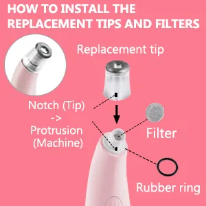 NEWDERMO 2-in-1 Microdermabrasion Machine for Facial, Diamond Microdermabrasion Device USB Rechargeable - Advanced Home Facial Treatment Machine (Pink) - HOW TO INSTALL
