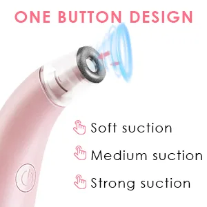NEWDERMO 2-in-1 Microdermabrasion Machine for Facial, Diamond Microdermabrasion Device USB Rechargeable - Advanced Home Facial Treatment Machine (Pink) - ONE BUTTON DESIGN