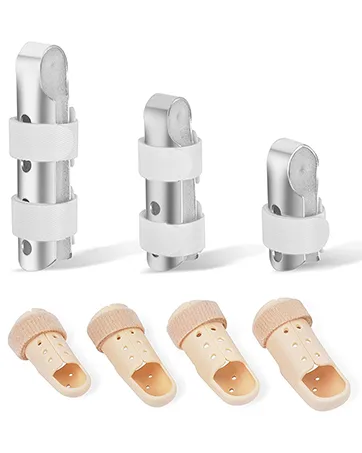 Finger Splint, Sopito 3PCS Finger Support Brace Finger Stabilizer for Broken Fingers Straightening Arthritis Knuckle Immobilization,Blue - Silver Finger Splints