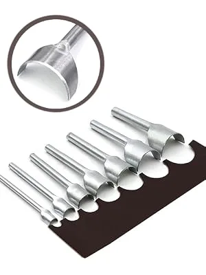 IRISFLY 9 Pcs Leather Craft Tools Half-Round Cutter Punch for Crafting Strap Belt, Wallet and Bag, 9 IRISFLY Size(5,8,10,15,20,25,30,35,40mm) - product information 5