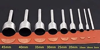 IRISFLY 9 Pcs Leather Craft Tools Half-Round Cutter Punch for Crafting Strap Belt, Wallet and Bag, 9 IRISFLY Size(5,8,10,15,20,25,30,35,40mm) - product information 6