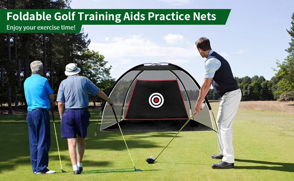 ASENVER Black Golf Nets for Backyard Golf Practice Net Golf Hitting Net Training Aids with Target Cloth and Carrying Bag 6.6 FT - product information 2