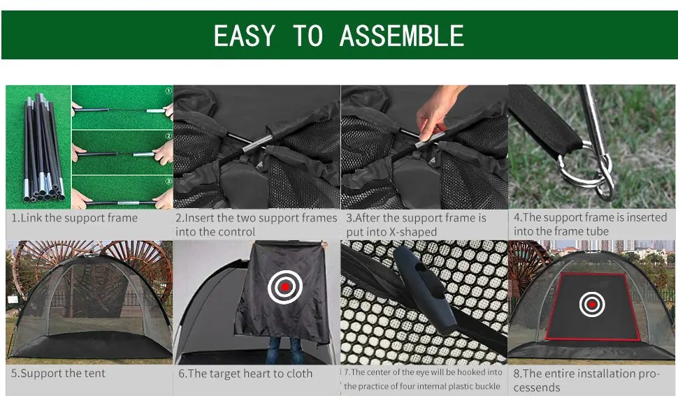 ASENVER Black Golf Nets for Backyard Golf Practice Net Golf Hitting Net Training Aids with Target Cloth and Carrying Bag 6.6 FT - product information 5