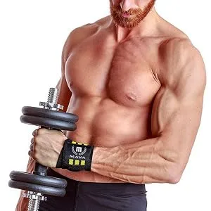 Mava Sports Double-Stitched Support Weightlifting Wrist Wraps for Painless Workouts, Heavy Lifting and Kettlebell, Unisex 18" Black/White - wrist wrap