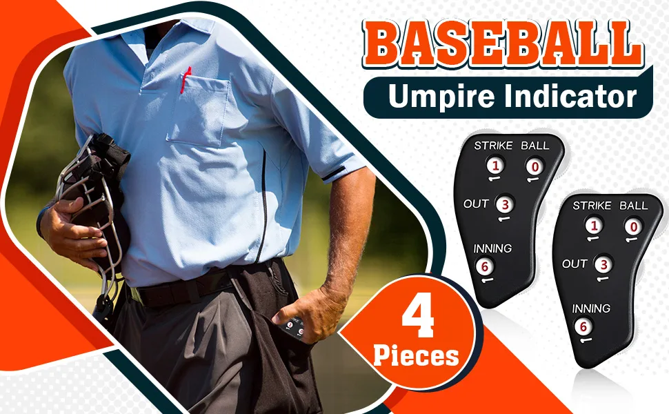 Deekin 4 Wheel Umpire Indicator Umpire Clicker Umpire Gear Baseball Clicker Outs Innings Balls and Strike Clicker for Softball 12 - product information 1