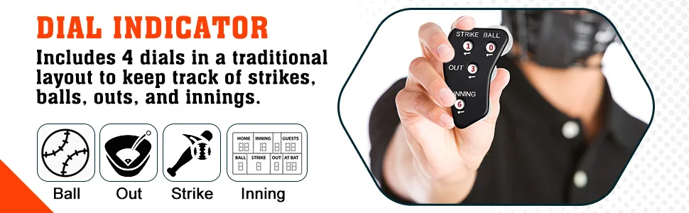 Deekin 4 Wheel Umpire Indicator Umpire Clicker Umpire Gear Baseball Clicker Outs Innings Balls and Strike Clicker for Softball 12 - product information 5