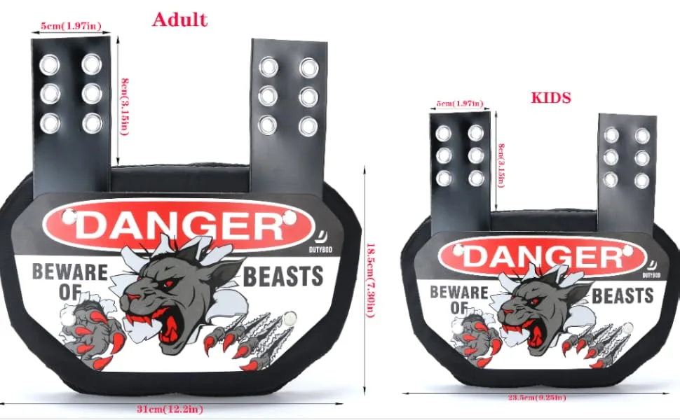 Football Back Plate DUTYBOD Lower Back/Rear/Back Bone Protector Shield Backplate for Youth & Adult - product information 1