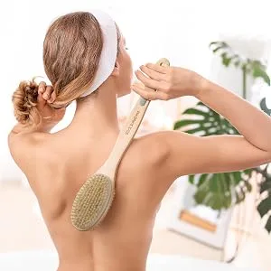 Slick- Shower Brush, Double Sided Shower Brush, Back Scrubber, Bath Brush, Back Brush, Back Brush Long Handle for Shower, Shower Brushes for Your Back, Bath Brush Long Handle for Shower - Shower Brush, Double Sided Brush, Back Scrubber, Bath Brush, Back Brush, Back Brush