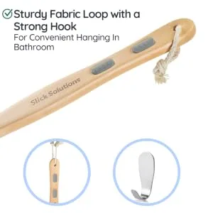 Slick- Shower Brush, Double Sided Shower Brush, Back Scrubber, Bath Brush, Back Brush, Back Brush Long Handle for Shower, Shower Brushes for Your Back, Bath Brush Long Handle for Shower - Shower Brush, Double Sided Brush, Back Scrubber, Bath Brush, Back Brush, Back Brush