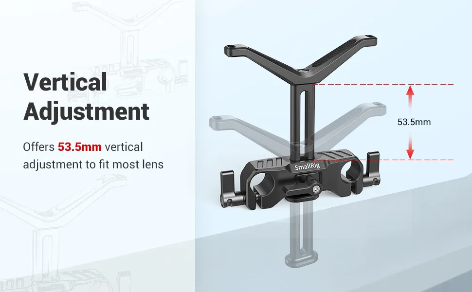 SmallRig Universal Lens Support with 15mm LWS Rod Clamp for Diameter 50mm to 140mm Lenses - BSL2681 - BSL2681
