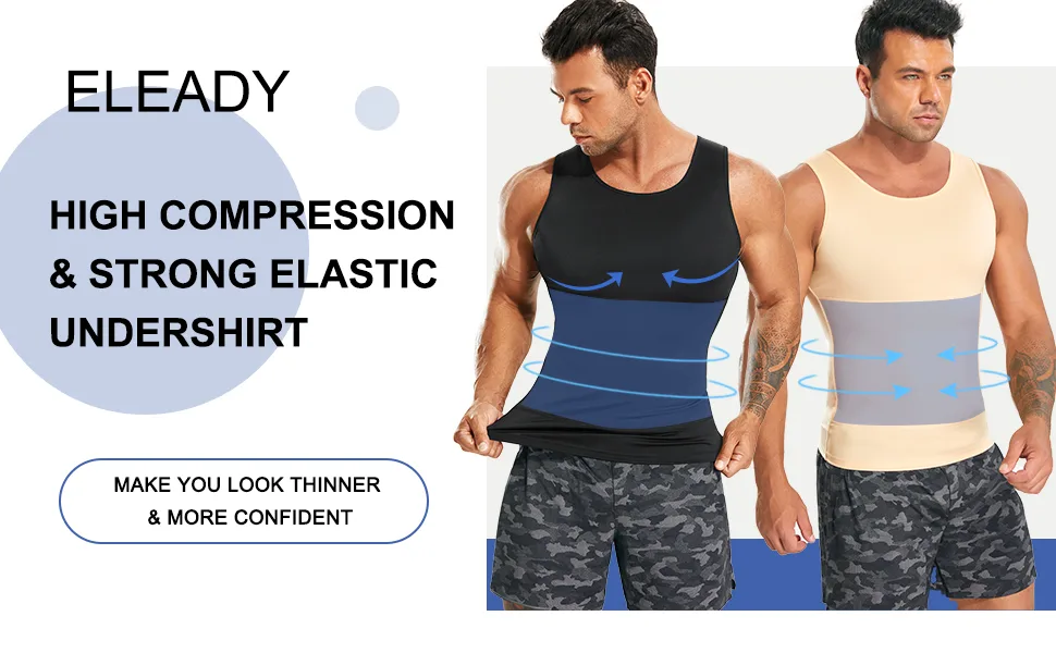 Mens Compression Shirt Slimming Body Shaper Vest Workout Tank Tops Abs Abdomen Undershirts Medium 1-beige - Body shaper