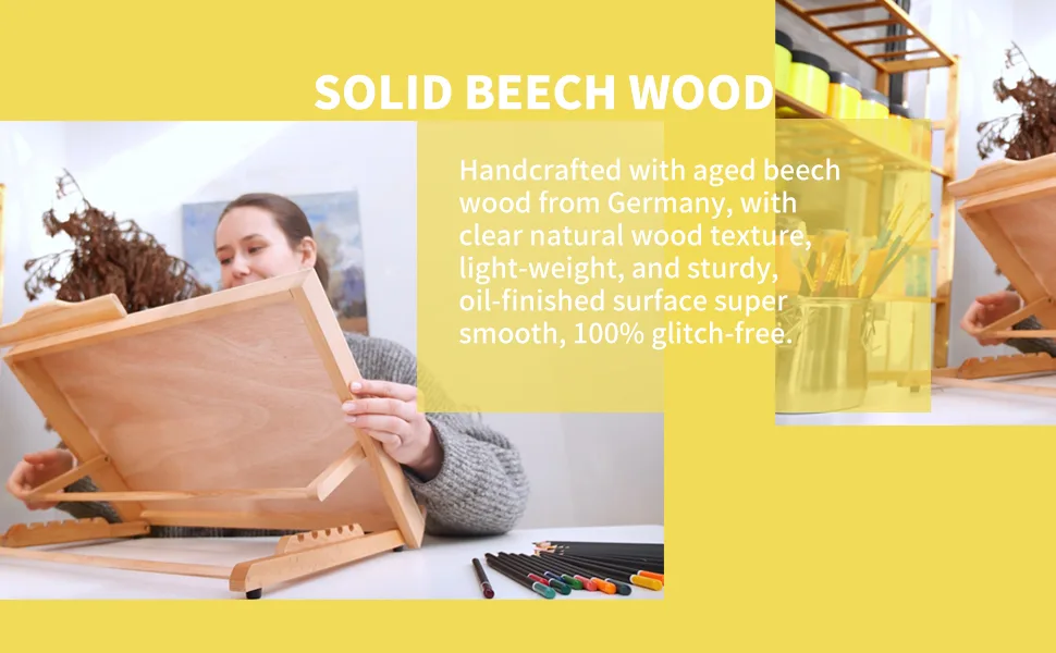 MEEDEN Large Studio Artist Drawing & Sketching Board, Adjustable Beechwood A2 Sketchboard for Students, Beginners & Artist- Wood Desktop Easel Board with T-Square, 25-5/8" X 19" A2 Drawing Board - Artist Drawing & Sketching Board