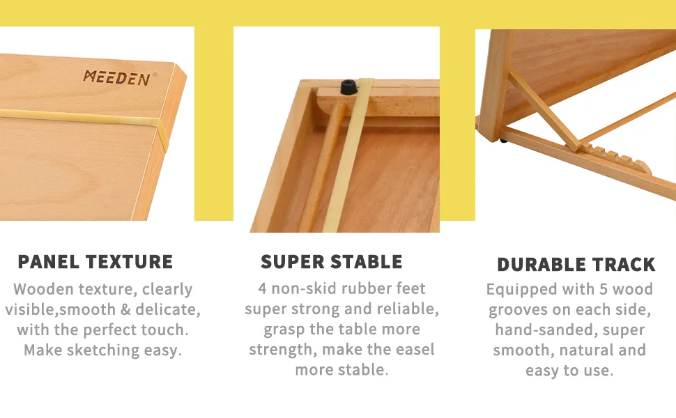 MEEDEN Large Studio Artist Drawing & Sketching Board, Adjustable Beechwood A2 Sketchboard for Students, Beginners & Artist- Wood Desktop Easel Board with T-Square, 25-5/8" X 19" A2 Drawing Board - big drawing board drawing borad drawing easel desk alvin portable drawing board drewing