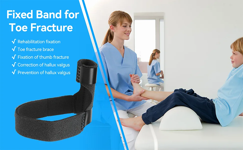 Toe Brace, Multi Adhesive Toe Fracture Fixator, Hallux Valgus Correction Splints, Toe Protectors Support Brace for Men Women(Black) - product information 1