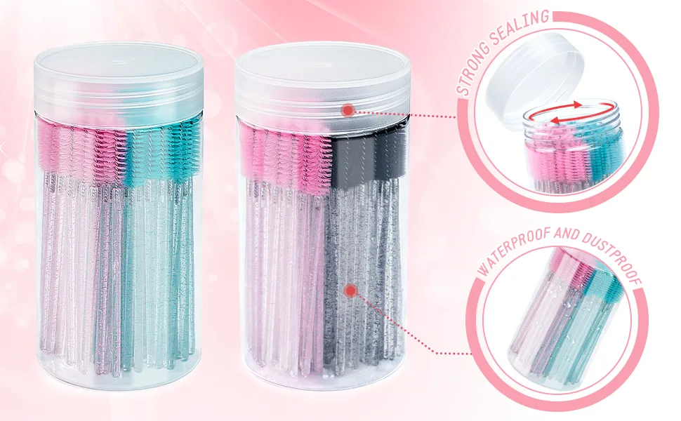 100PCS Crystal Mascara Wands Disposable Eyelash Eyebrow Spoolie Brush for Makeup Eyelash Extensions(Blue) - Crystal Mascara Wands