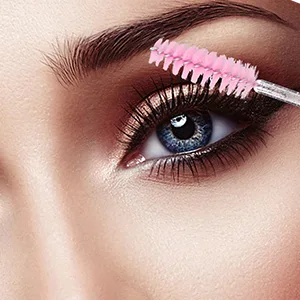 100PCS Crystal Mascara Wands Disposable Eyelash Eyebrow Spoolie Brush for Makeup Eyelash Extensions(Blue) - Spoolie Brush
