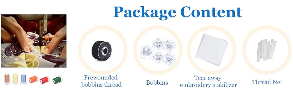 ShinyStitch 82 Spools Polyester Embroidery Machine Thread Kit, 500M (550Y) Each Spool, Embroidery kit for Brother, Babylock, Janome, Singer, Pfaff, Husqvarna & Bernina Embroidery Sewing Machine 82-Spool - package content