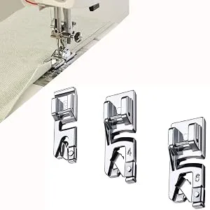 Windman 3 Sizes Wide Rolled Hem Pressure Foot Sewing Machine Presser Foot Hemmer Foot Set 1/2 Inch, 3/4 Inch, 1 Inch Low Shank Sewing Machine Presser Foot for Brother Singer Wide Hem - product information 3