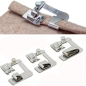 Windman 3 Sizes Wide Rolled Hem Pressure Foot Sewing Machine Presser Foot Hemmer Foot Set 1/2 Inch, 3/4 Inch, 1 Inch Low Shank Sewing Machine Presser Foot for Brother Singer Wide Hem - wide hem foot
