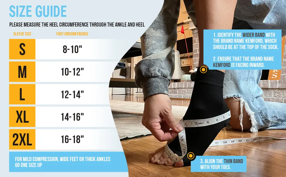 Ankle Compression Sleeve - 20-30mmhg Open Toe ompression Socks for Swelling, Plantar Fasciitis, Sprain, Neuropathy - Nano Brace for Women and Men Beige Medium - ankle compression sleeve size guide