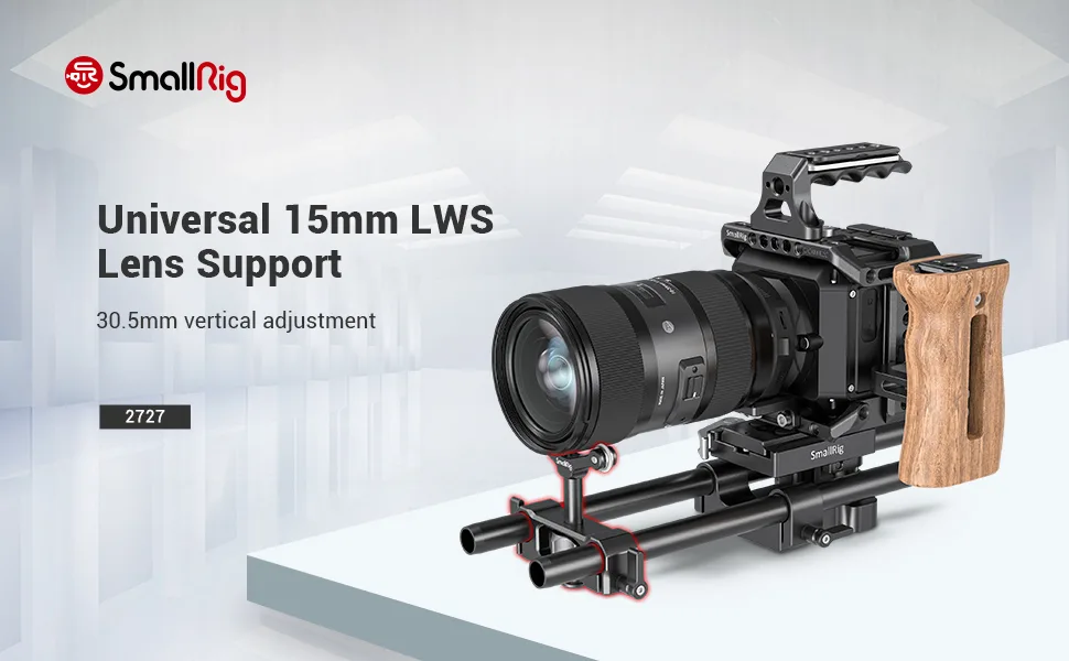 SmallRig Universal 15mm LWS Rod Mount Lens Support 2727 - SmallRig 2727