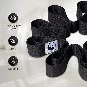 Slim Panda Yoga Stretch Strap,10 Loops Strap for Physiotherapy,Yoga,Pilates,Exercise, Dance,and Gymnastics,Soft and Durable,Suitable for Home Exercise - product information 9
