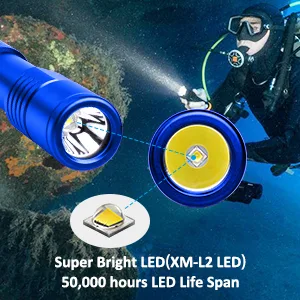 ORCATORCH D520 Scuba Dive Light 1000 Lumens Waterproof Diving Torch Submarine Diving Lights Underwater Diving Flashlight (Blue) - best dive lights