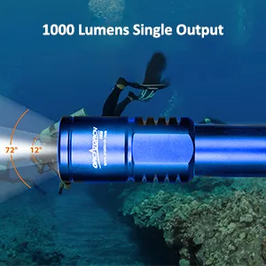ORCATORCH D520 Scuba Dive Light 1000 Lumens Waterproof Diving Torch Submarine Diving Lights Underwater Diving Flashlight (Blue) - micro dive light