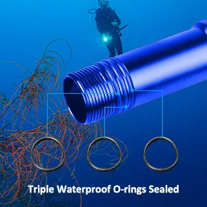 ORCATORCH D520 Scuba Dive Light 1000 Lumens Waterproof Diving Torch Submarine Diving Lights Underwater Diving Flashlight (Blue) - orca torch d710.